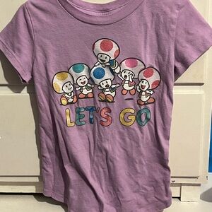 Jumping Beans Size 4t Purple Let's Go Mushroom Super Mario Brothers T-Shirt